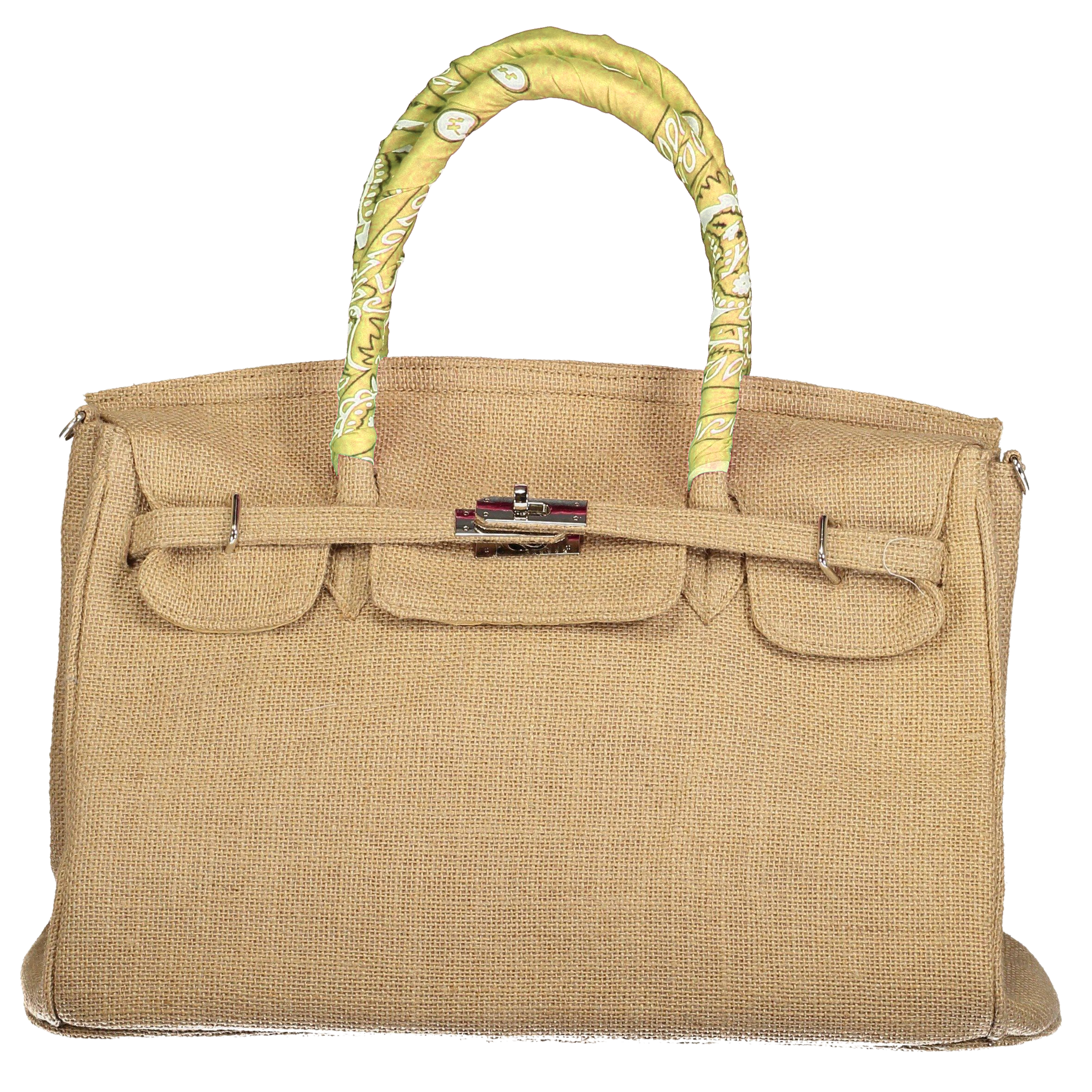 Lalo Tote — Jute + Yellow Bandana
