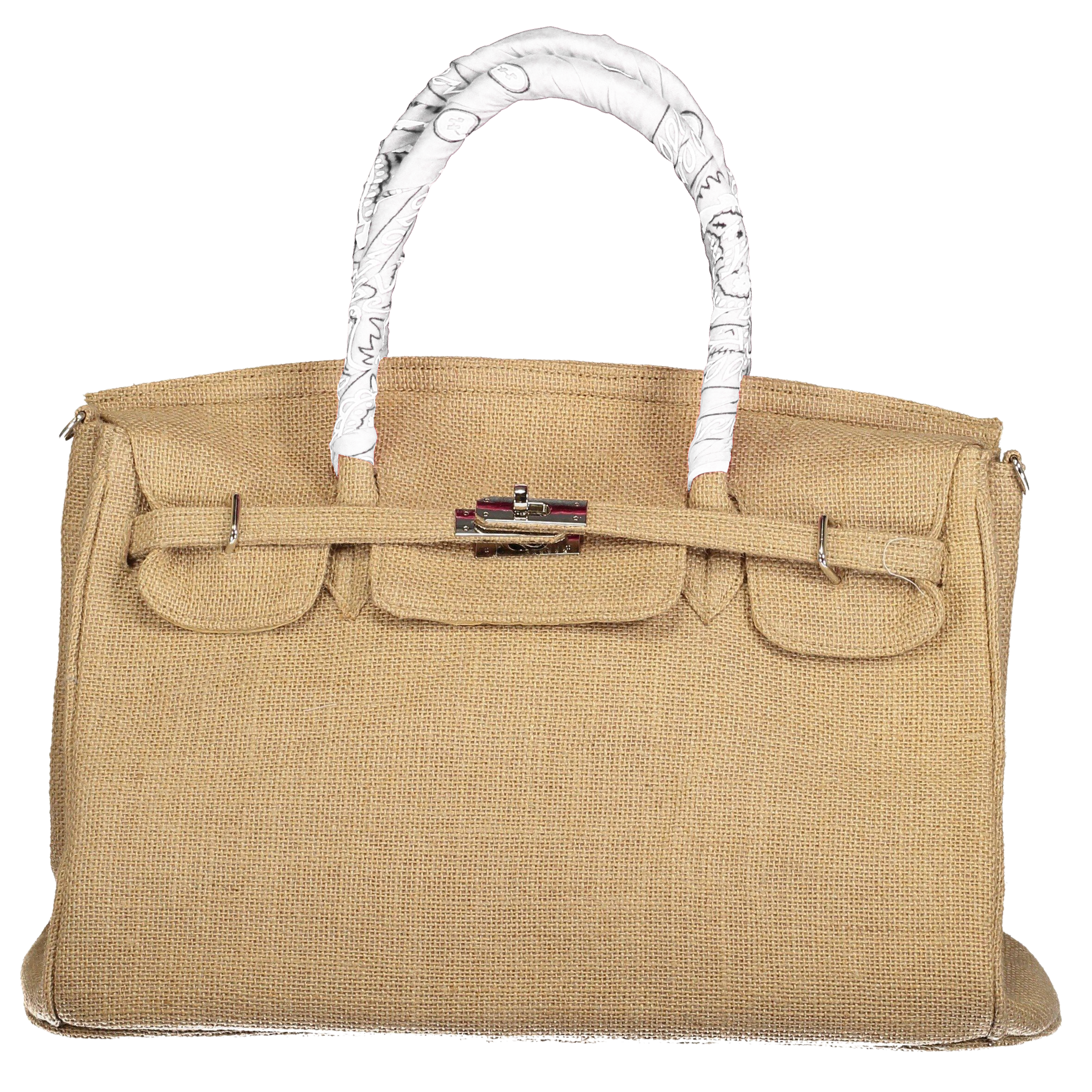 Lalo Tote — Jute + White Bandana
