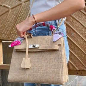 LOLA Jute Handbag with Stripes