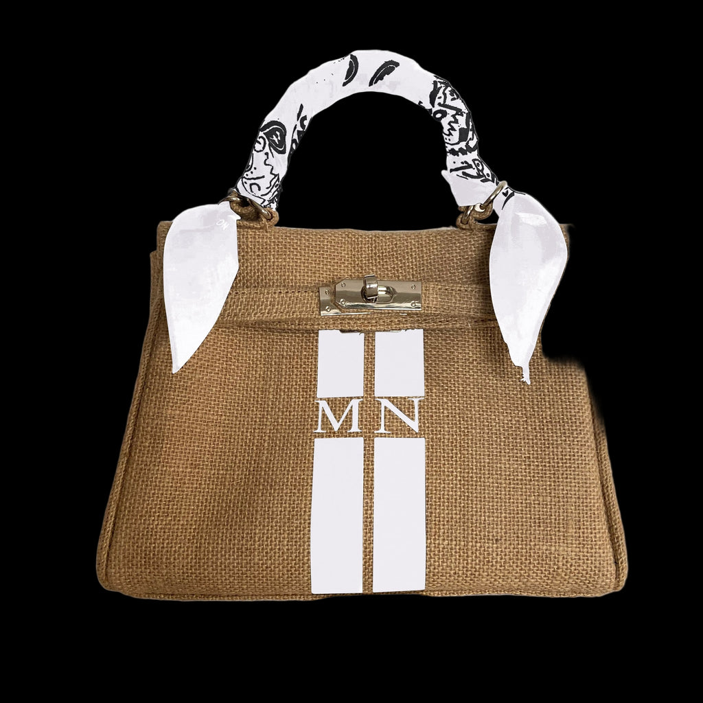 LOLA 24H Jute Handbag with Initials