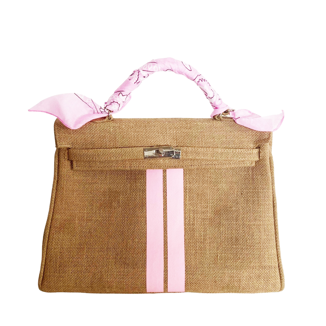 LOLA Jute Handbag with Stripes