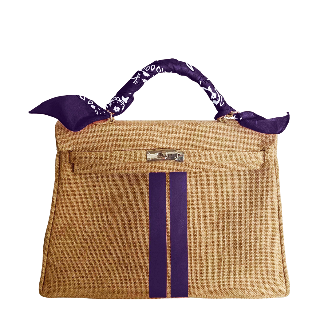 LOLA Jute Handbag with Stripes