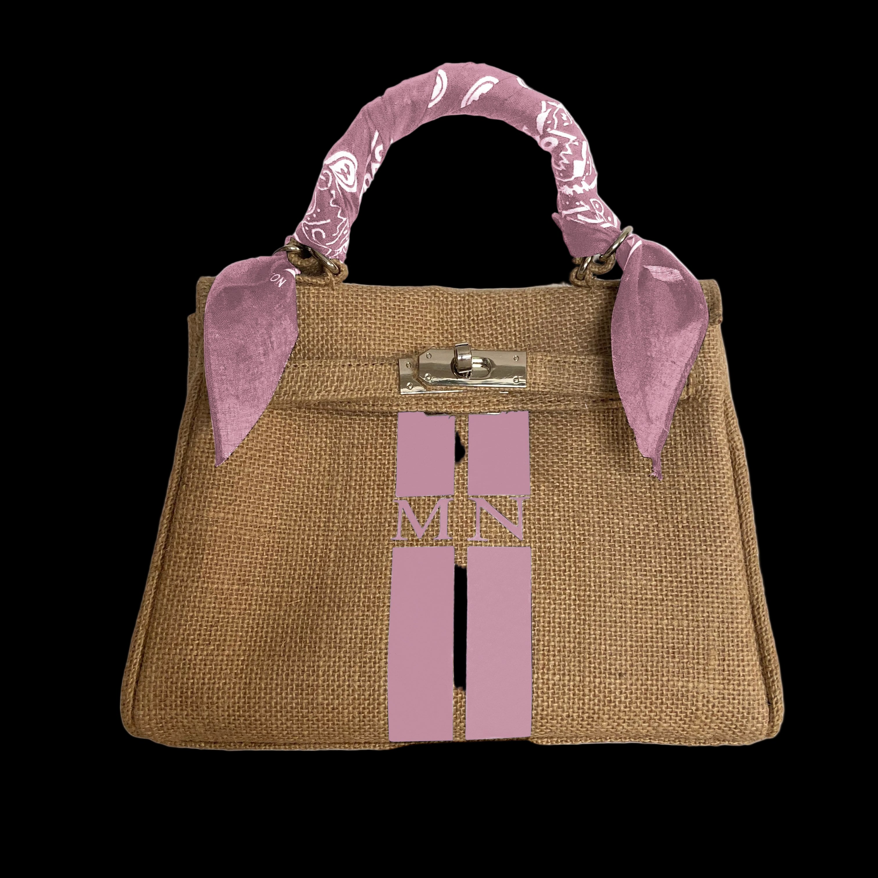 LOLA 24H Jute Handbag with Initials