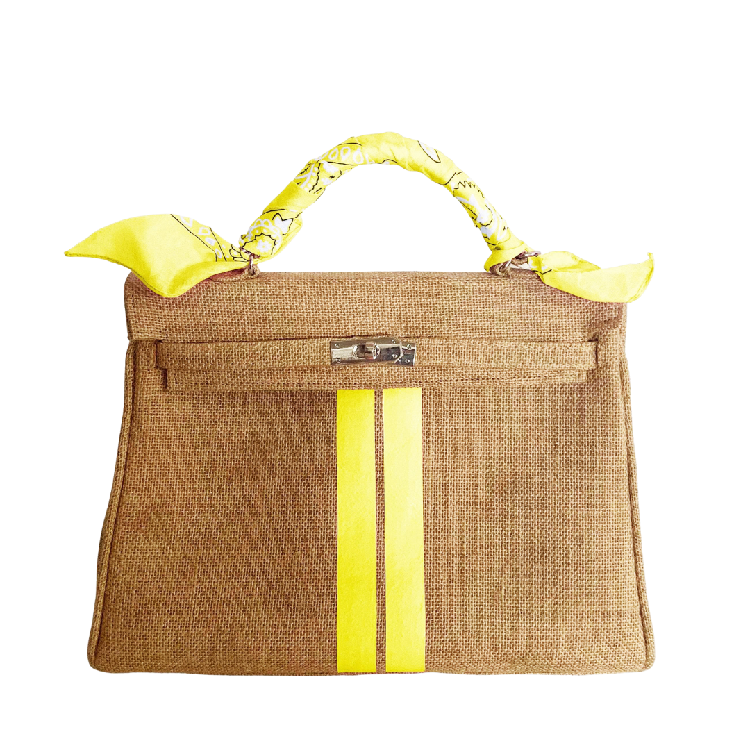 LOLA Jute Handbag with Stripes