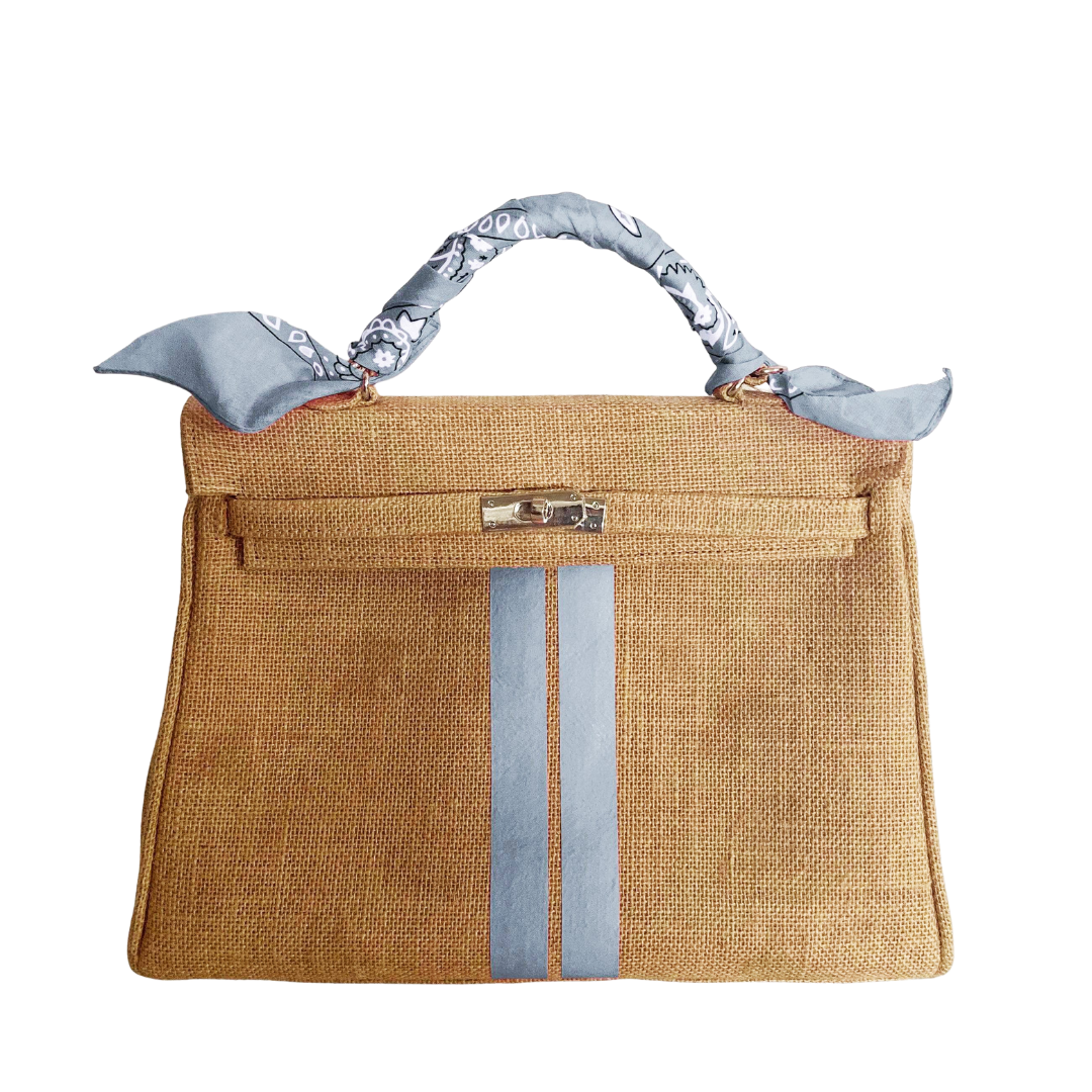 LOLA Jute Handbag with Stripes