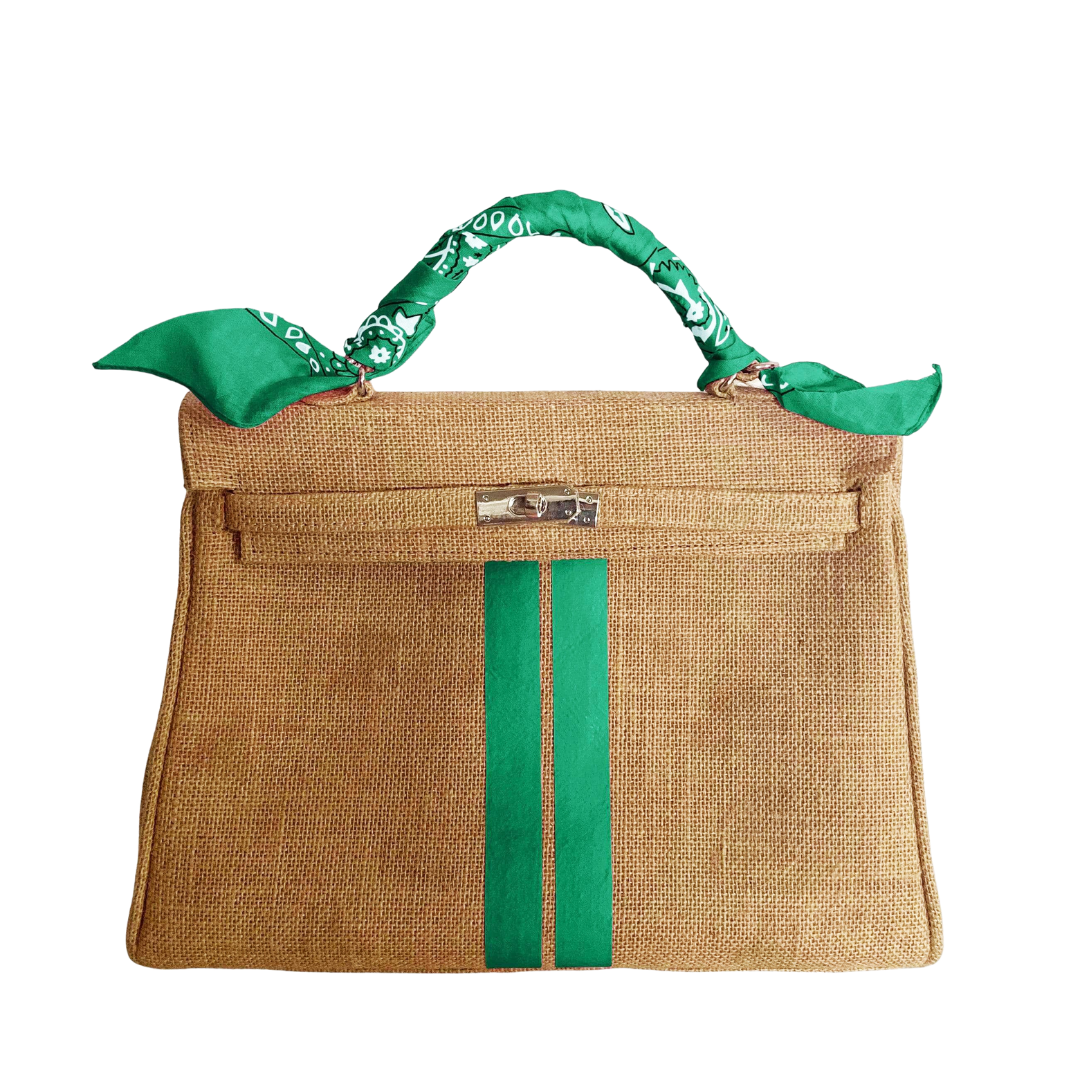 LOLA Jute Handbag with Stripes