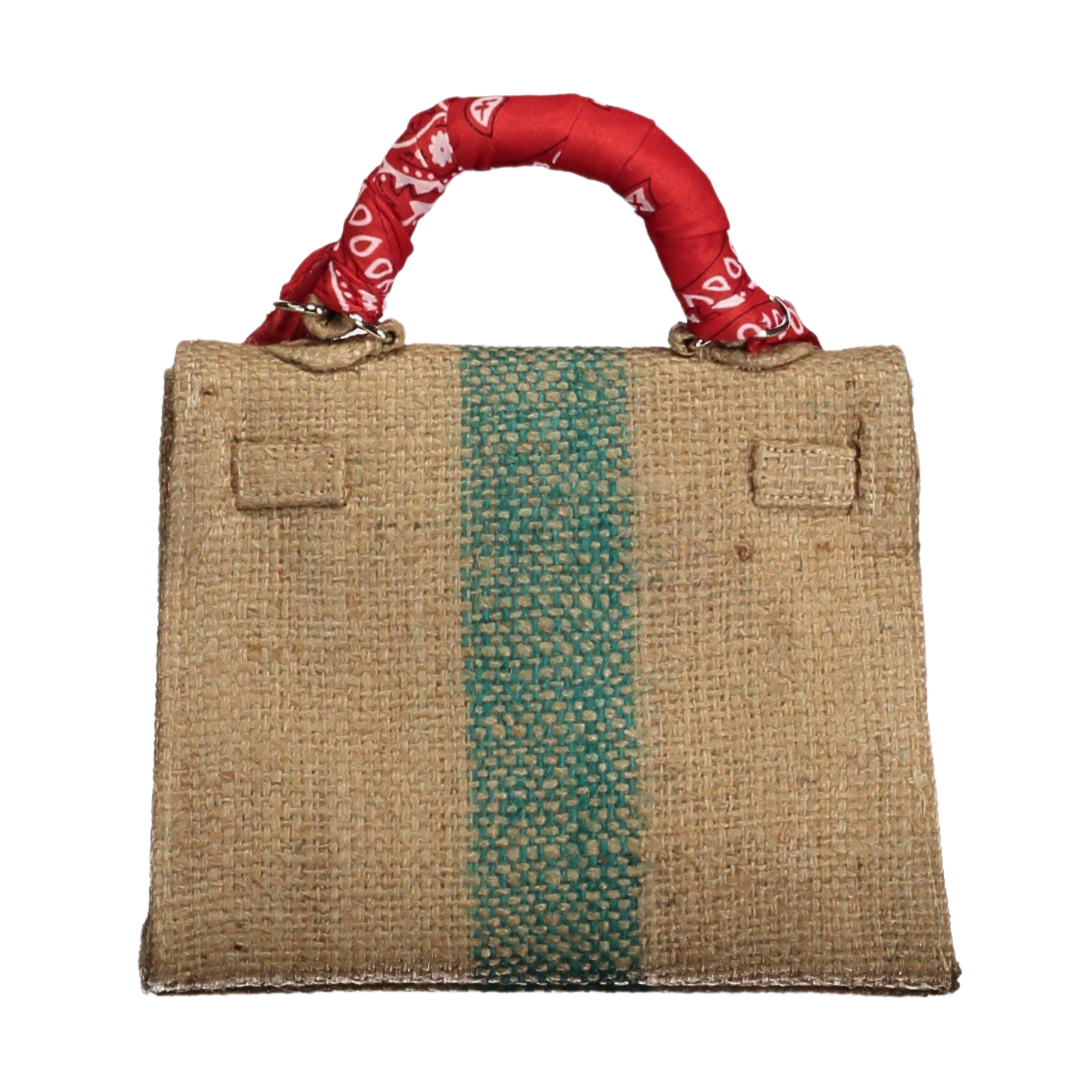 LOLA Red Coffee Jute Handbag