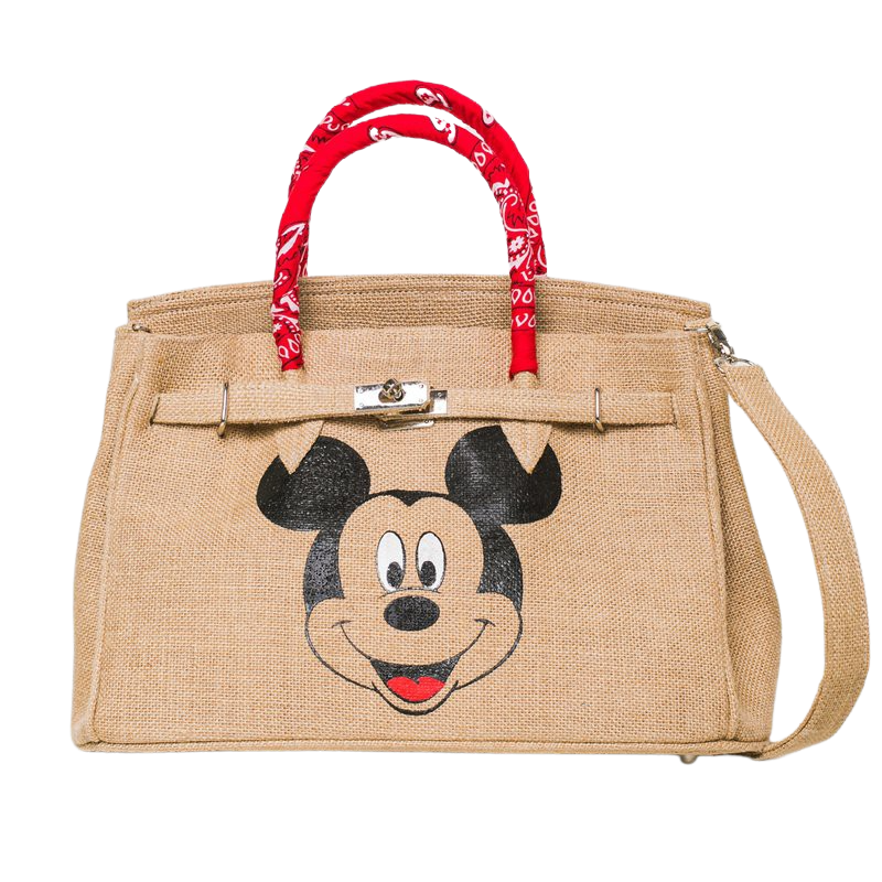 Birkin Style Jute Mouse Bag-Museo Factory-MyTindy