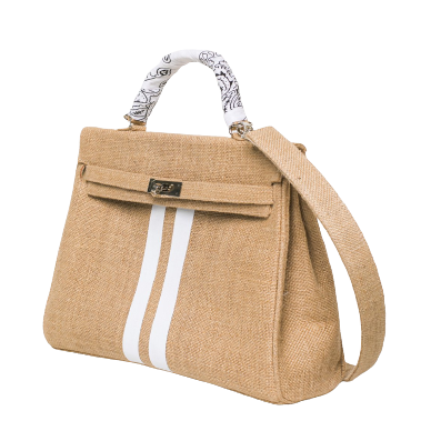 LOLA Jute Handbag with Stripes
