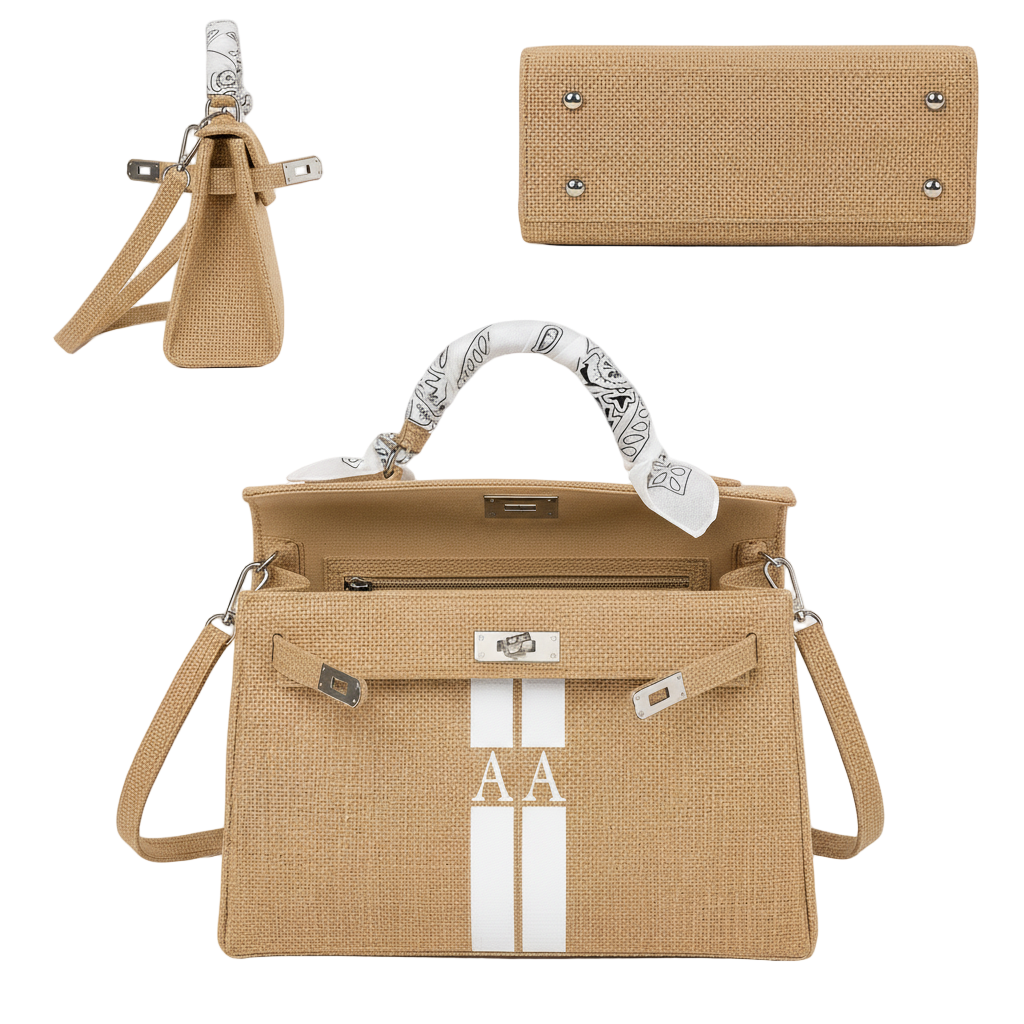 LOLA 24H Jute Handbag with Initials