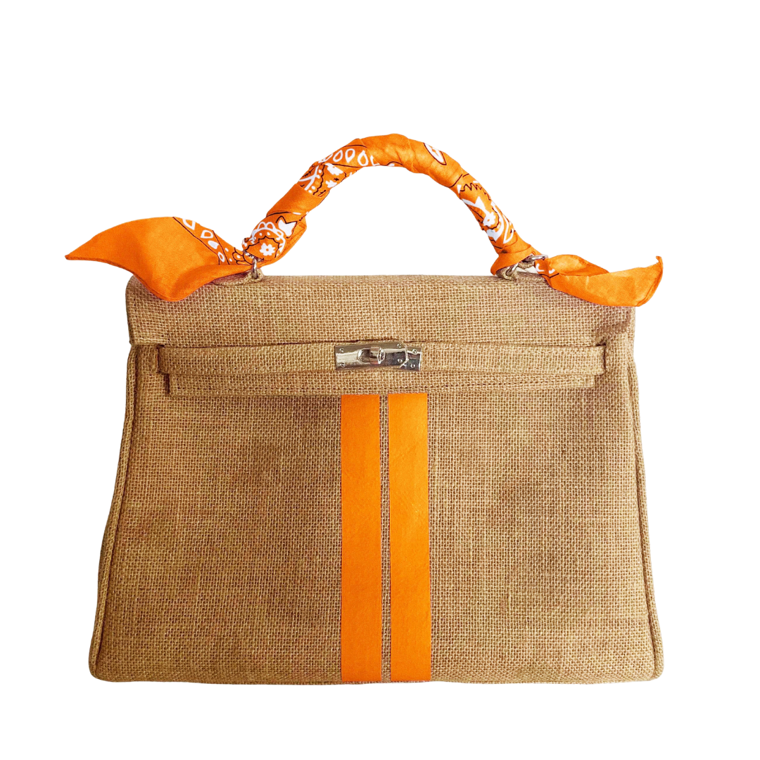 LOLA Jute Handbag with Stripes
