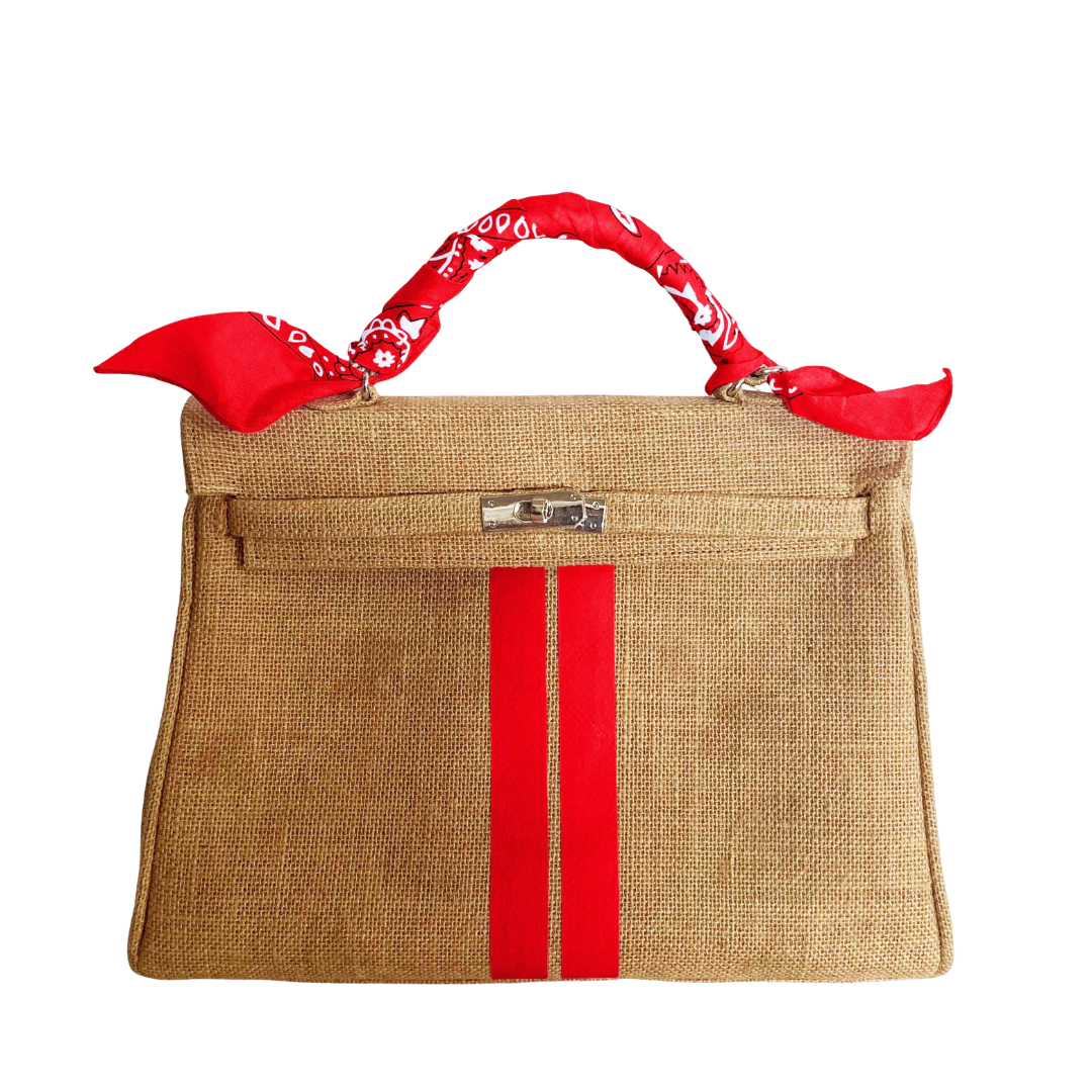 LOLA Jute Handbag with Stripes