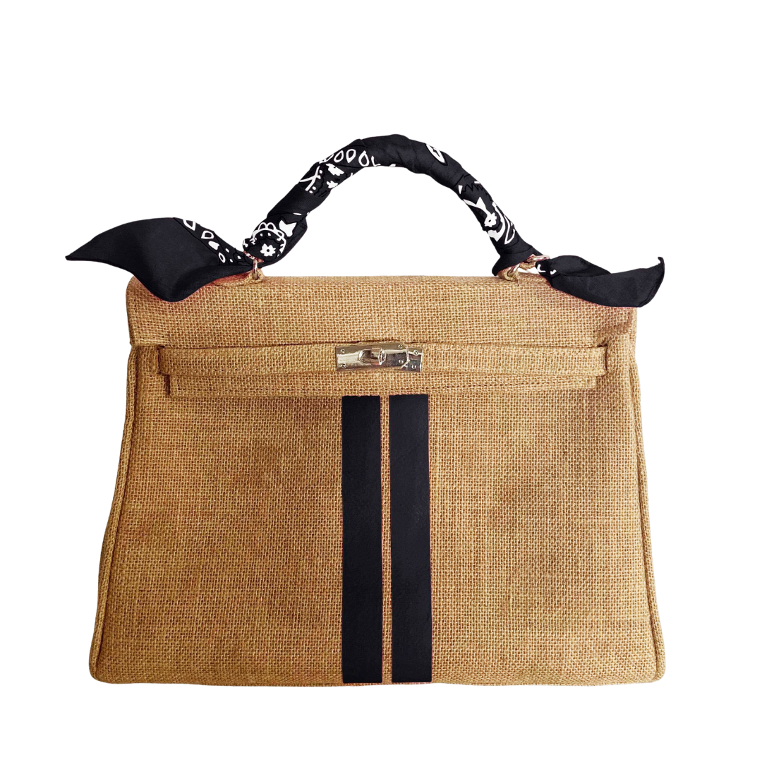LOLA Jute Handbag with Stripes