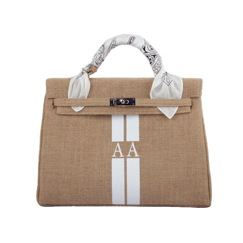 LOLA 24H Jute Handbag with Initials