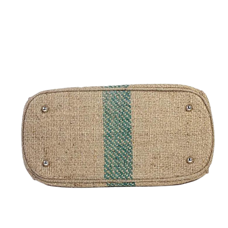 LALO Green Coffee Jute Handbag
