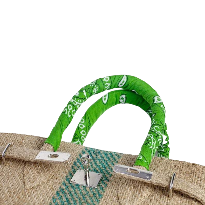 LALO Green Coffee Jute Handbag